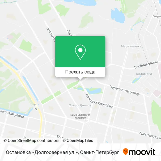 Карта Остановка «Долгоозёрная ул.»