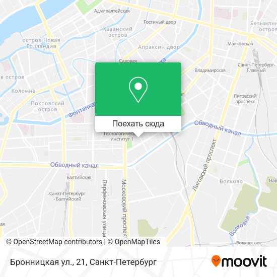 Карта Бронницкая ул., 21