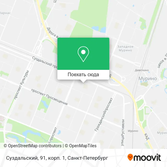 Карта Суздальский, 91, корп. 1