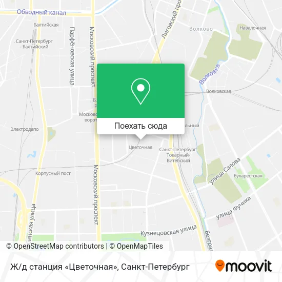 Карта Ж/д станция «Цветочная»
