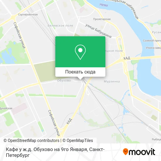 Карта Кафе у ж.д. Обухово на 9го Января