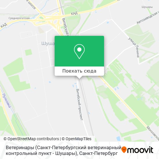 Карта Ветеринары (Санкт-Петербургский ветеринарный контрольный пункт - Шушары)