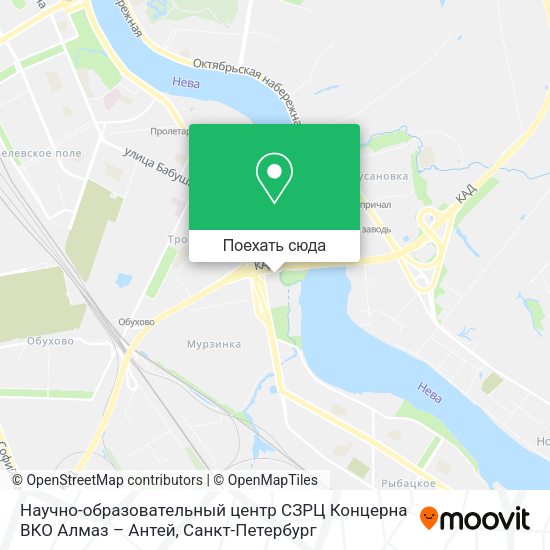 Карта Научно-образовательный центр СЗРЦ Концерна ВКО Алмаз – Антей