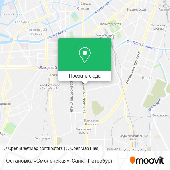 Карта Остановка «Смоленская»