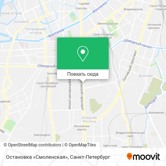 Карта Остановка «Смоленская»