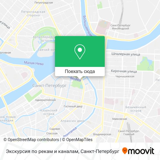 Карта Экскурсия по рекам и каналам
