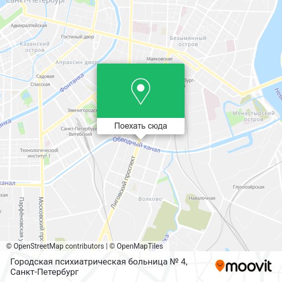 Карта Городская психиатрическая больница № 4