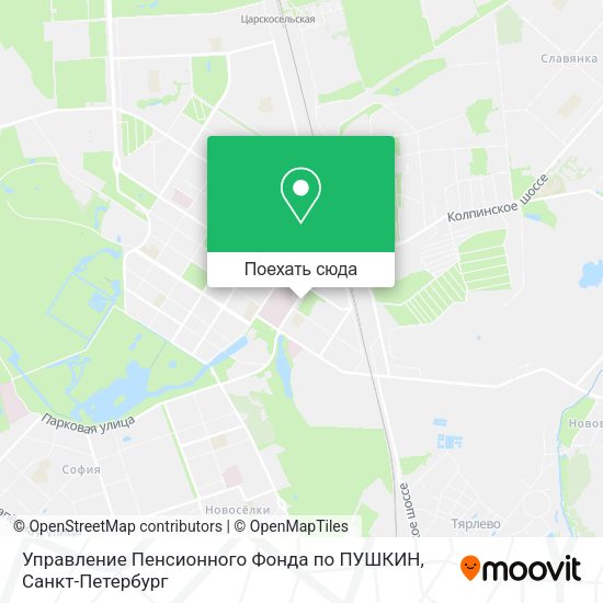 Карта Управление Пенсионного Фонда по ПУШКИН