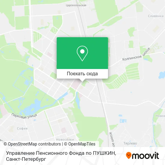 Карта Управление Пенсионного Фонда по ПУШКИН
