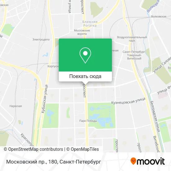 Карта Московский пр.,  180