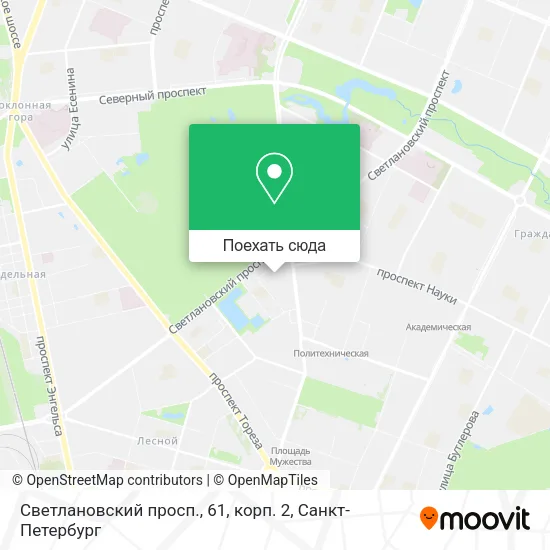 Карта Светлановский просп., 61, корп. 2