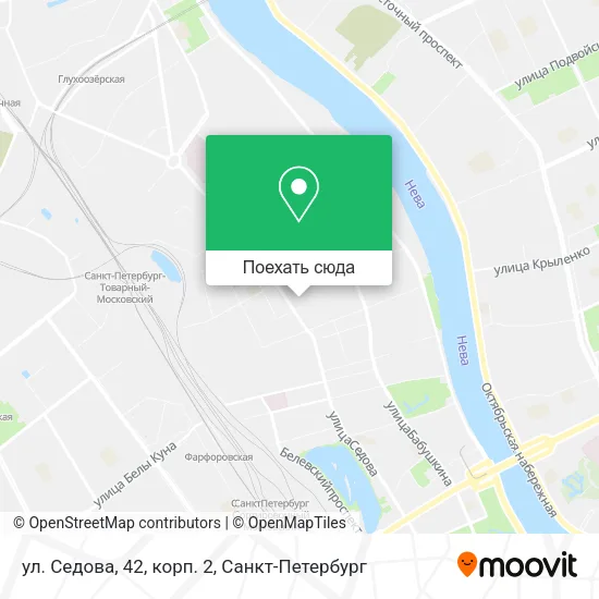 Карта ул. Седова, 42, корп. 2