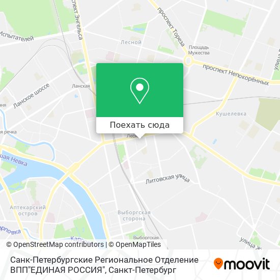 Карта Санк-Петербургские Региональное Отделение ВПП"ЕДИНАЯ РОССИЯ"