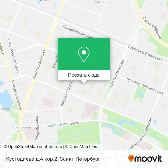 Карта Кустодиева д.4 кор.2
