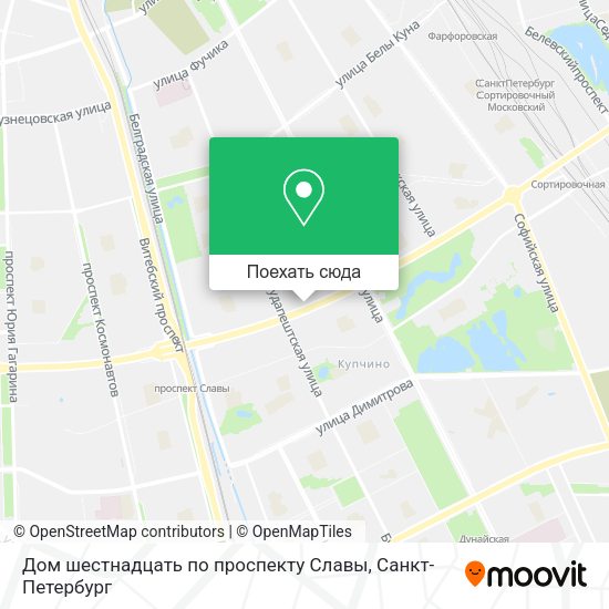 Карта Дом шестнадцать по проспекту Славы
