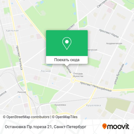 Карта Остановка Пр.тореза 21