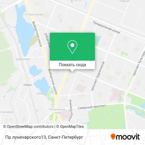 Карта Пр.луначарского13