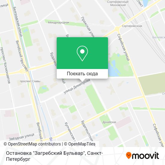 Карта Остановка "Загребский Бульвар"