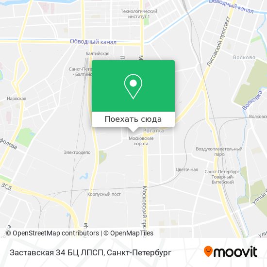 Карта Заставская 34 БЦ ЛПСП
