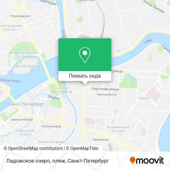 Карта Ладожское озеро, пляж