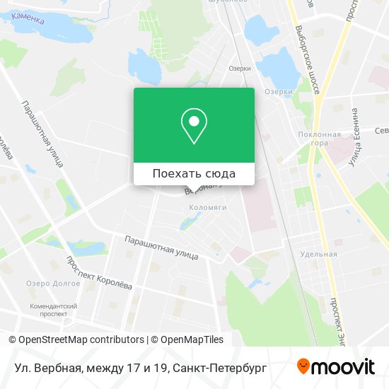 Карта Ул. Вербная, между 17 и 19