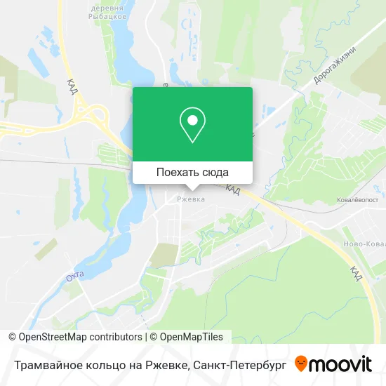 Карта Трамвайное кольцо на Ржевке