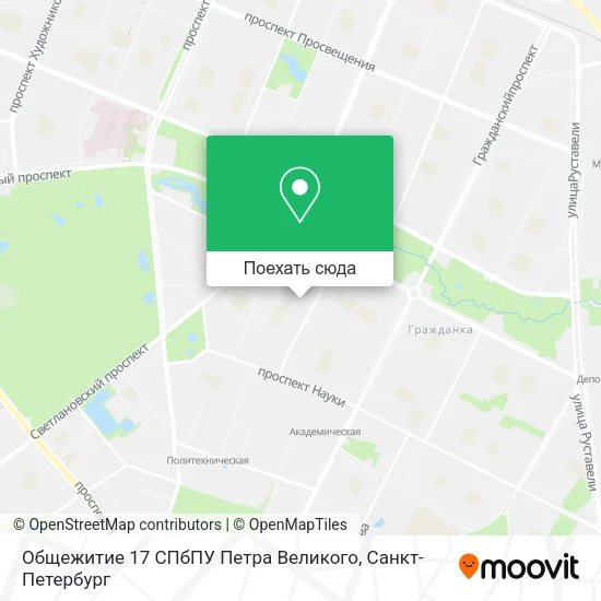 Карта Общежитие 17 СПбПУ Петра Великого