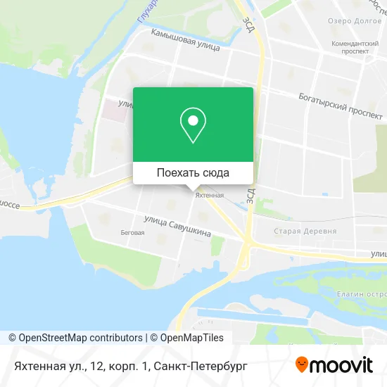 Карта Яхтенная ул., 12, корп. 1