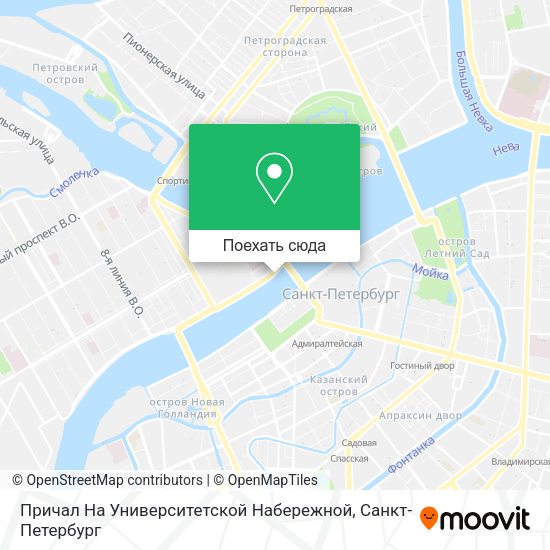 Карта Причал На Университетской Набережной