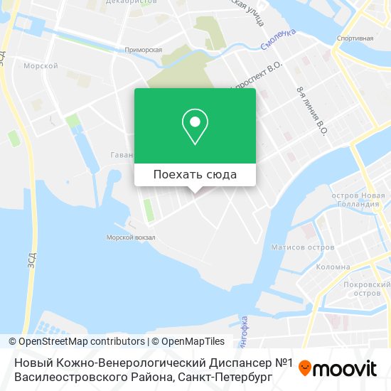 Карта Новый Кожно-Венерологический Диспансер №1 Василеостровского Района