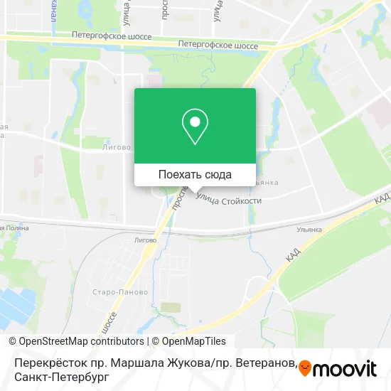 Карта Перекрёсток пр. Маршала Жукова / пр. Ветеранов
