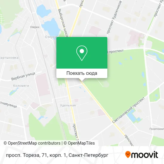 Карта просп. Тореза, 71, корп. 1