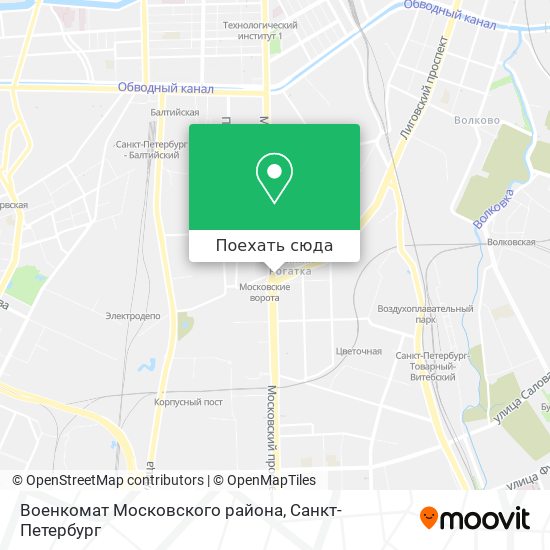 Карта Военкомат Московского района