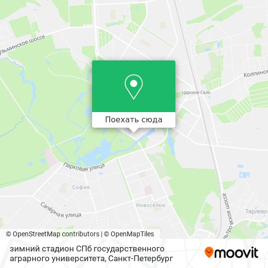 Карта зимний стадион СПб государственного аграрного университета