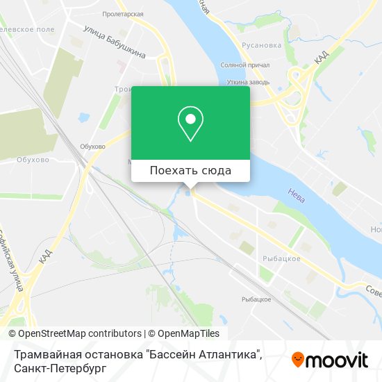 Карта Трамвайная остановка "Бассейн Атлантика"