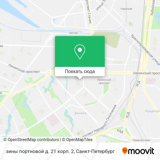 Карта зины портновой д. 21 корп.  2