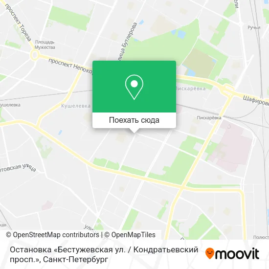 Карта Остановка «Бестужевская ул. / Кондратьевский просп.»