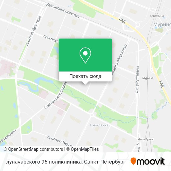 Карта луначарского 96 поликлиника