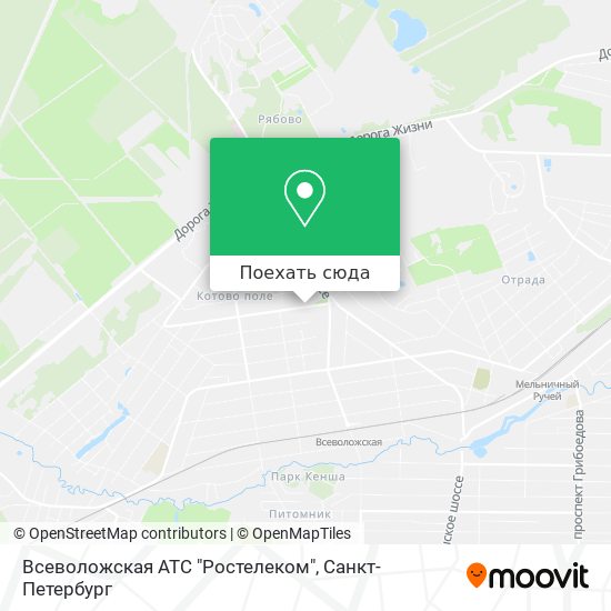 Карта Всеволожская АТС "Ростелеком"