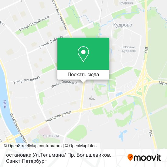 Карта остановка Ул.Тельмана/ Пр. Большевиков