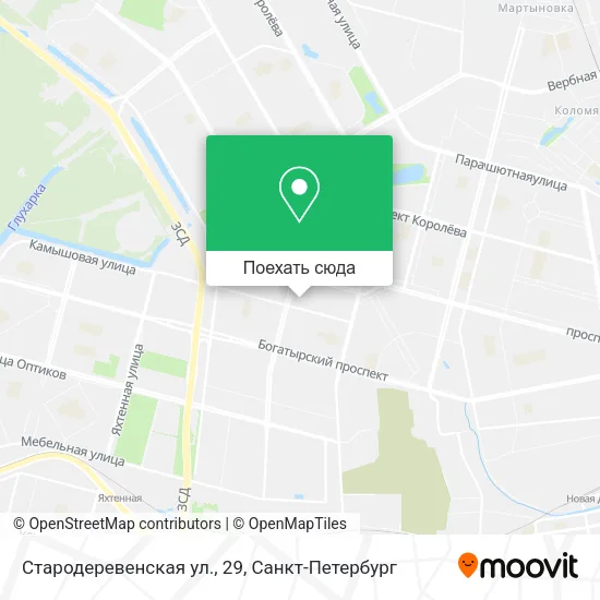 Карта Стародеревенская ул., 29