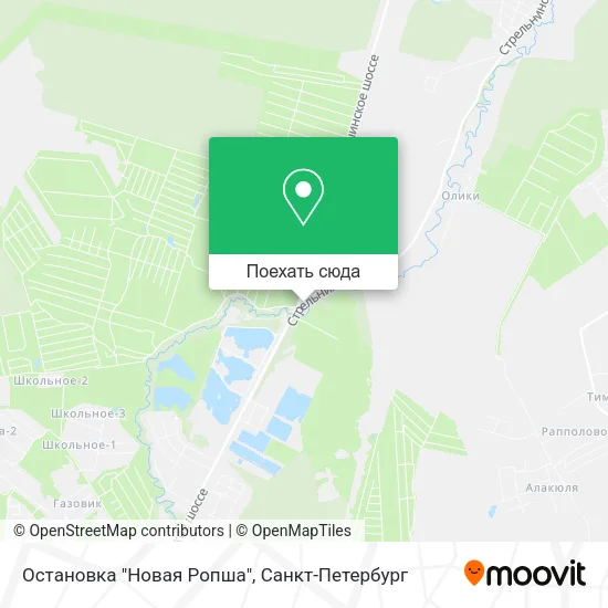 Карта Остановка "Новая Ропша"