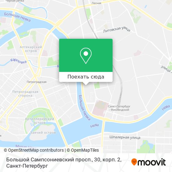 Карта Большой Сампсониевский просп., 30, корп. 2