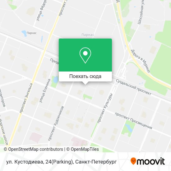 Карта ул. Кустодиева, 24(Parking)