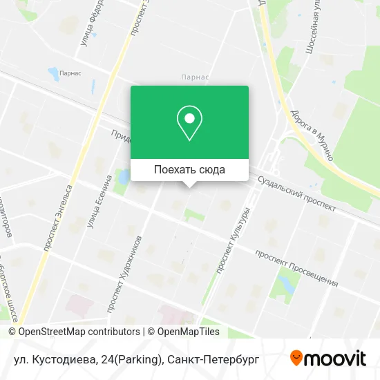 Карта ул. Кустодиева, 24(Parking)