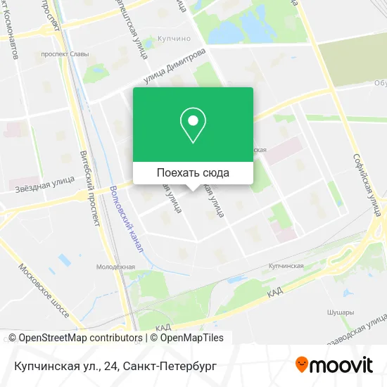 Карта Купчинская ул., 24