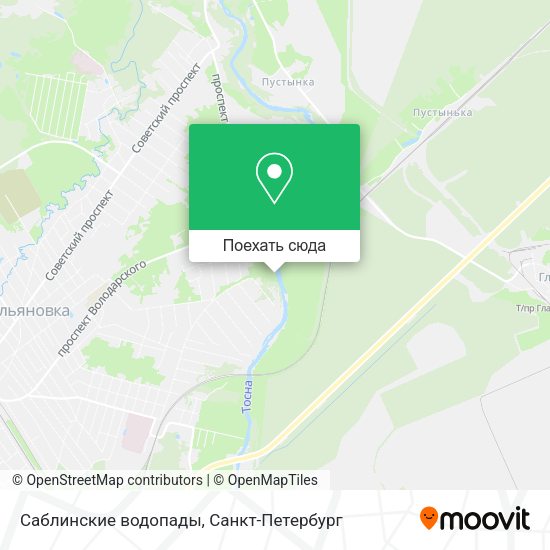 Карта Саблинские водопады
