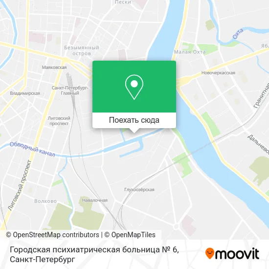 Карта Городская психиатрическая больница № 6