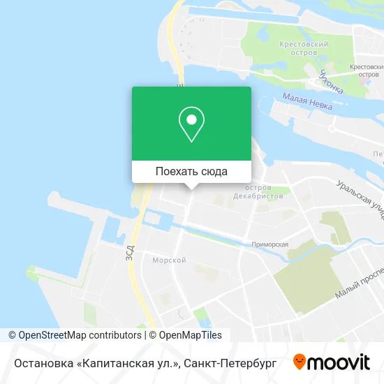 Карта Остановка «Капитанская ул.»