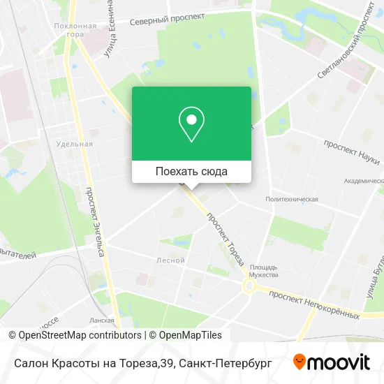 Карта Салон Красоты на Тореза,39